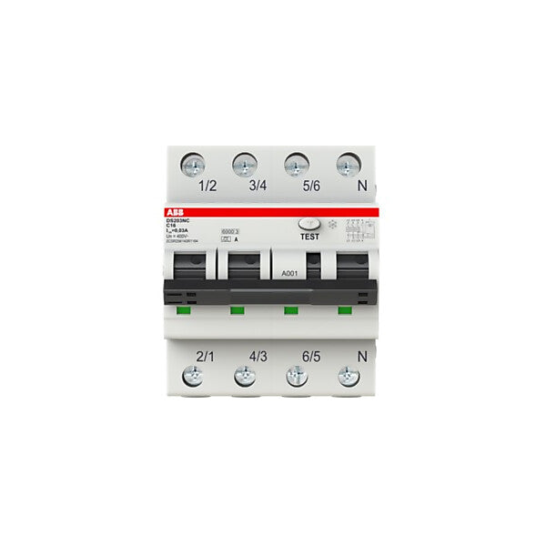 ABB FI/LS-Schalter 6kA 3P+N A C16 30mA DS203NC C16 A30